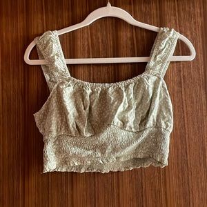 Green cropped tank top